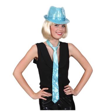 Cravatta con Paillettes Azzurra |Orlob