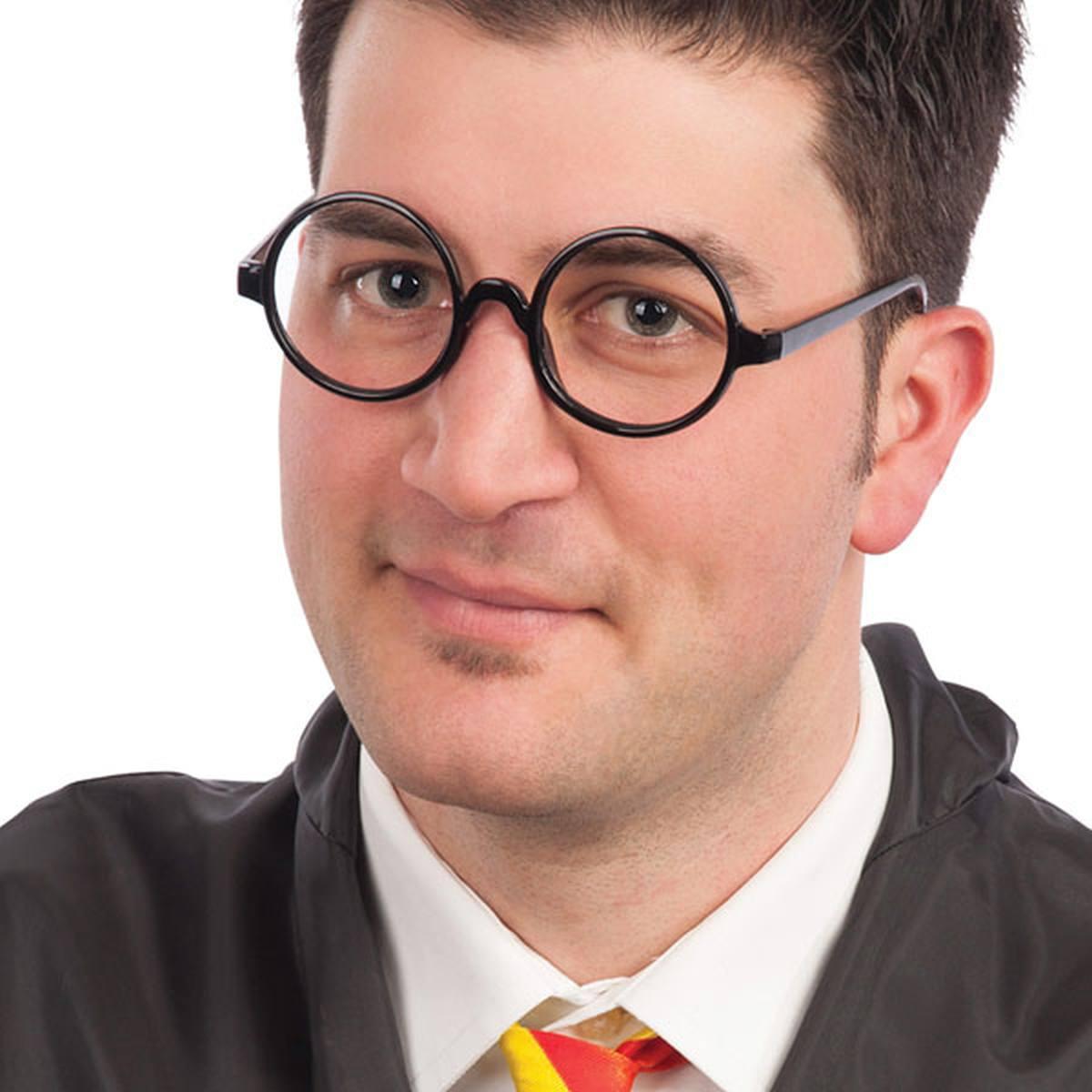 Occhiali Tondi Neri Senza Lenti |Carnival Toys