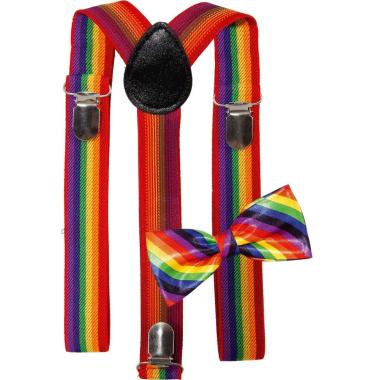 Bretelle e Papillon Righe Colorato |Orlob