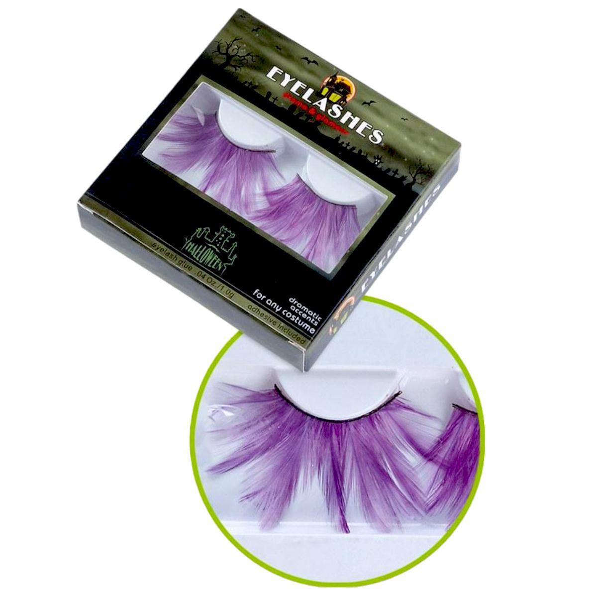 Trucco Ciglia Extra Lunghe Piume Viola |Carnival Toys