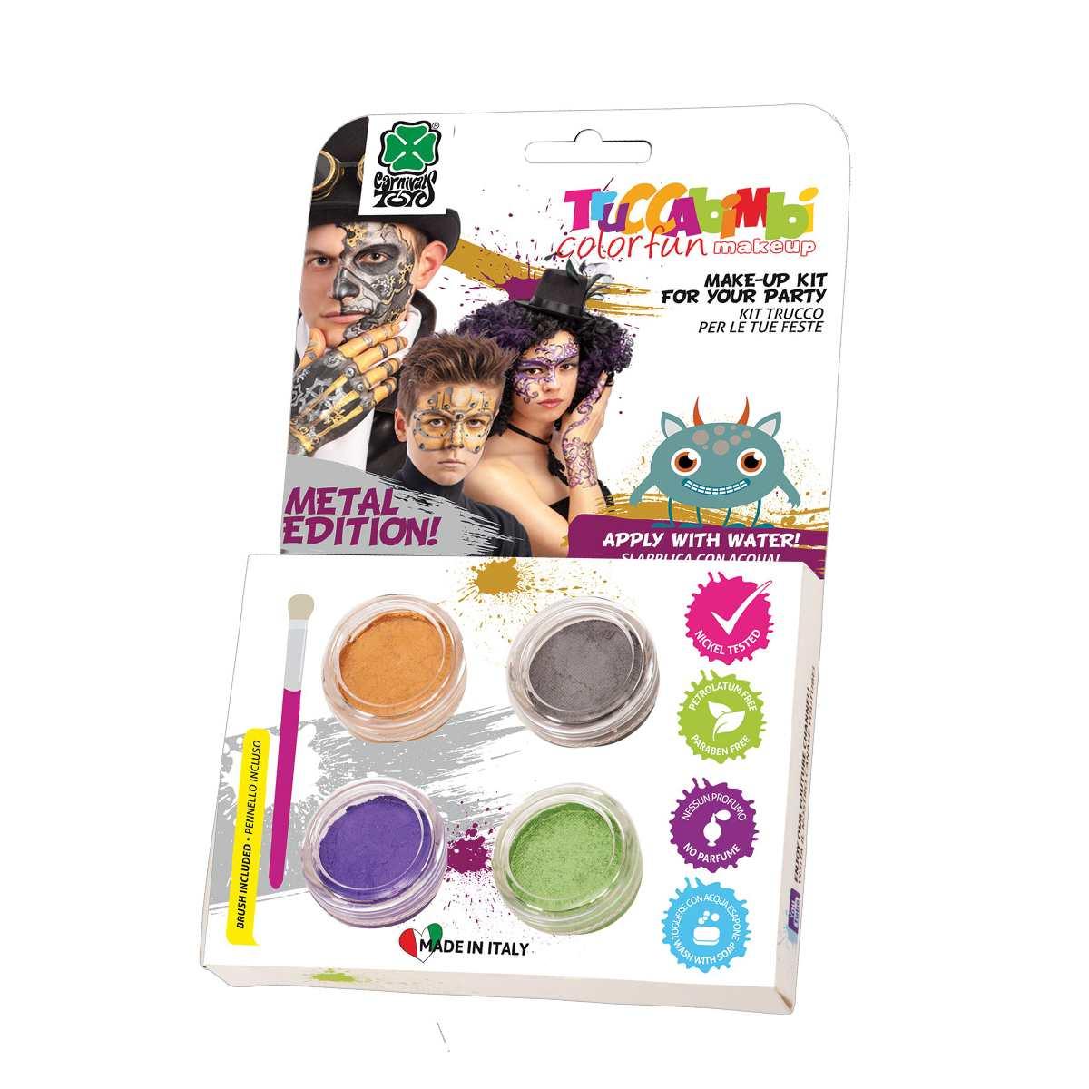 Trucco Crema Vasetto Kit Metalizzati pz.4 |Carnival Toys