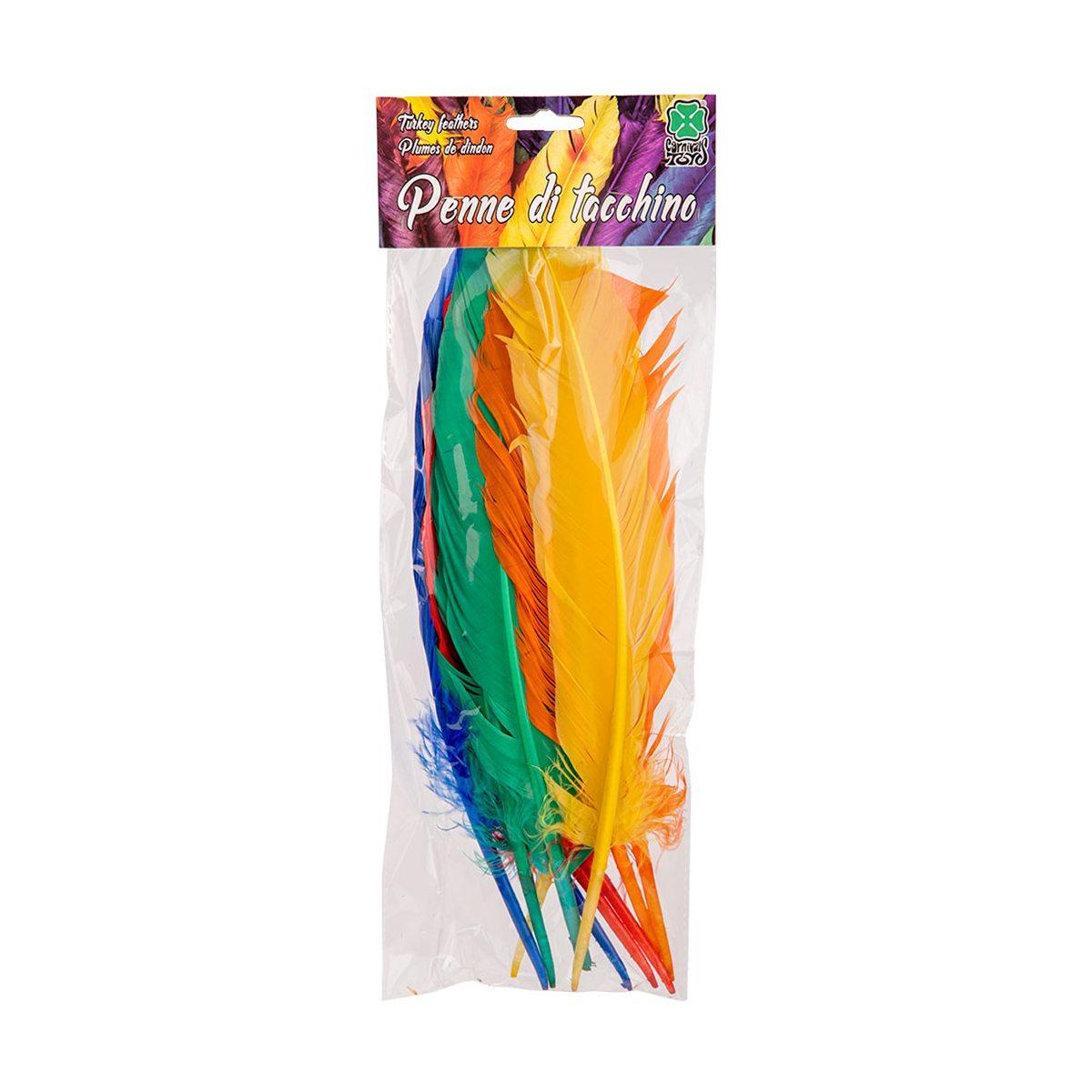 Piume Struzzo cm.25/30 Colori Assortiti Set pz.10 |Carnival Toys