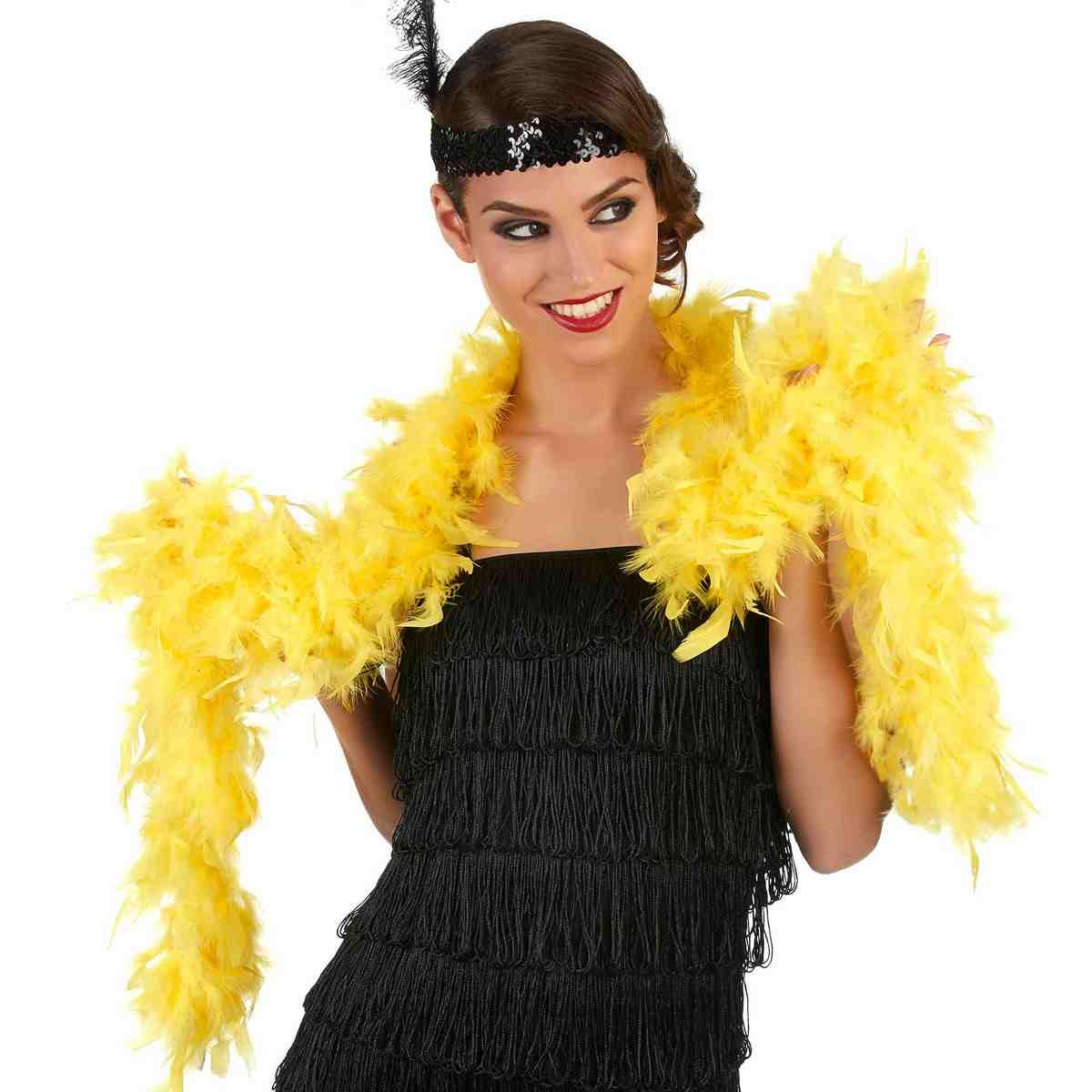 Boa di Piume cm.180 gr.40 Giallo Fluo |Carnival Toys