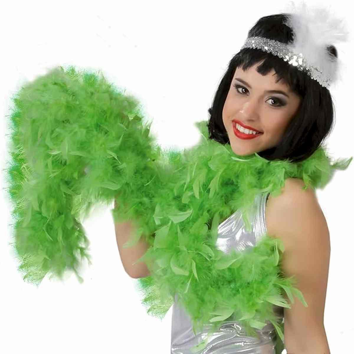 Boa di Piume cm.180 gr.40 Verde Fluo |Carnival Toys