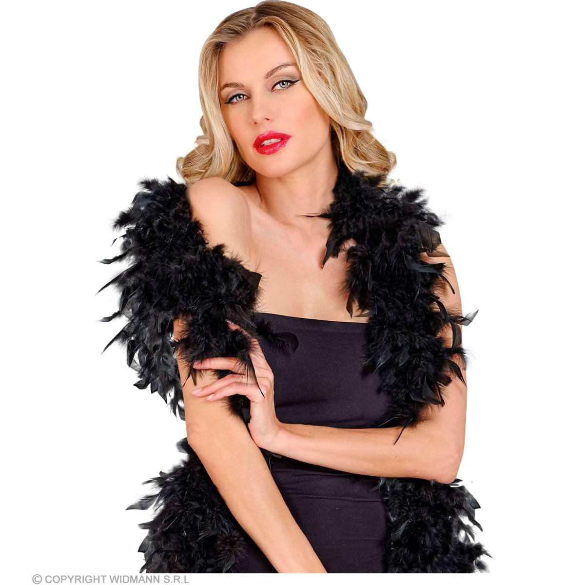 Boa di Piume Extra Lusso cm.180 gr.80 Nero |Widmann