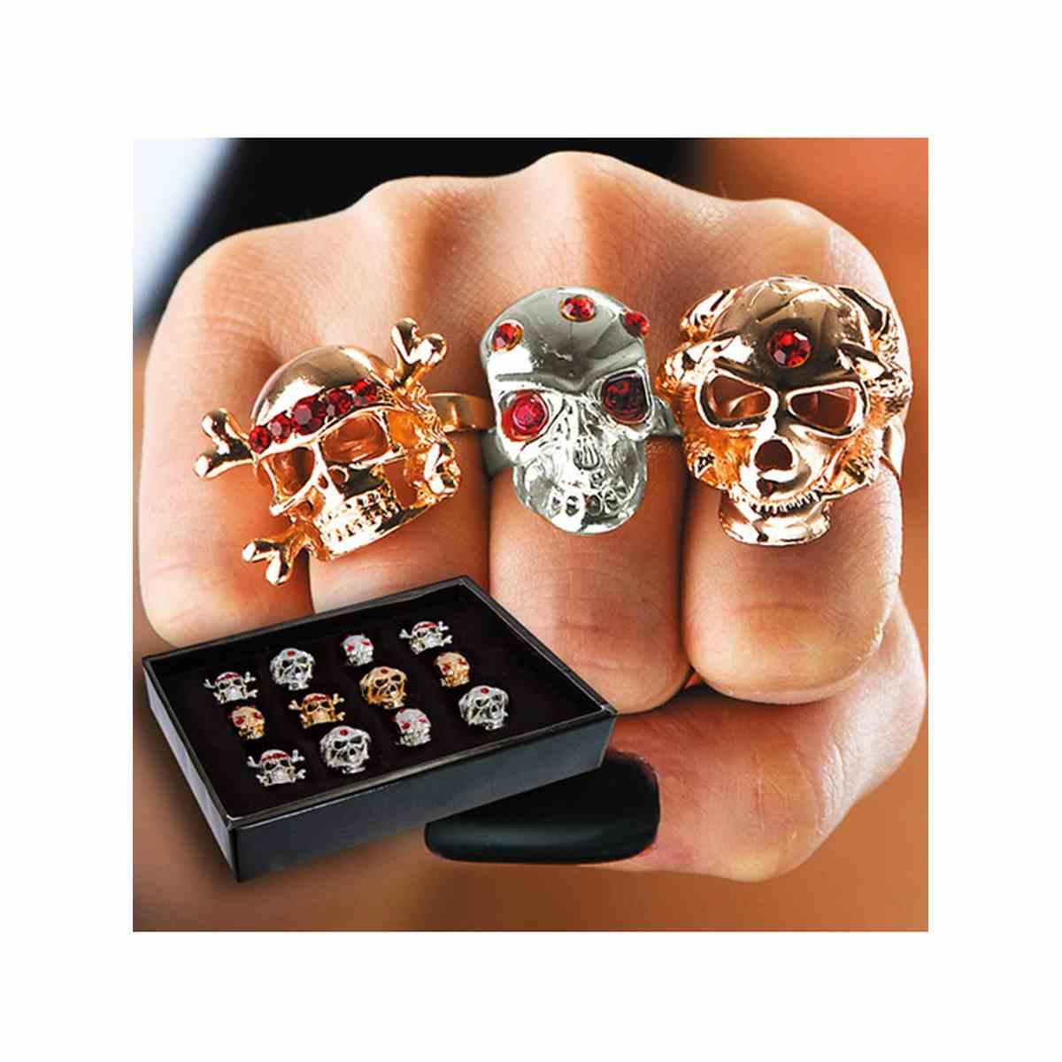 Anello Pirata con Teschio Metallo 3 Modelli |Carnival Toys