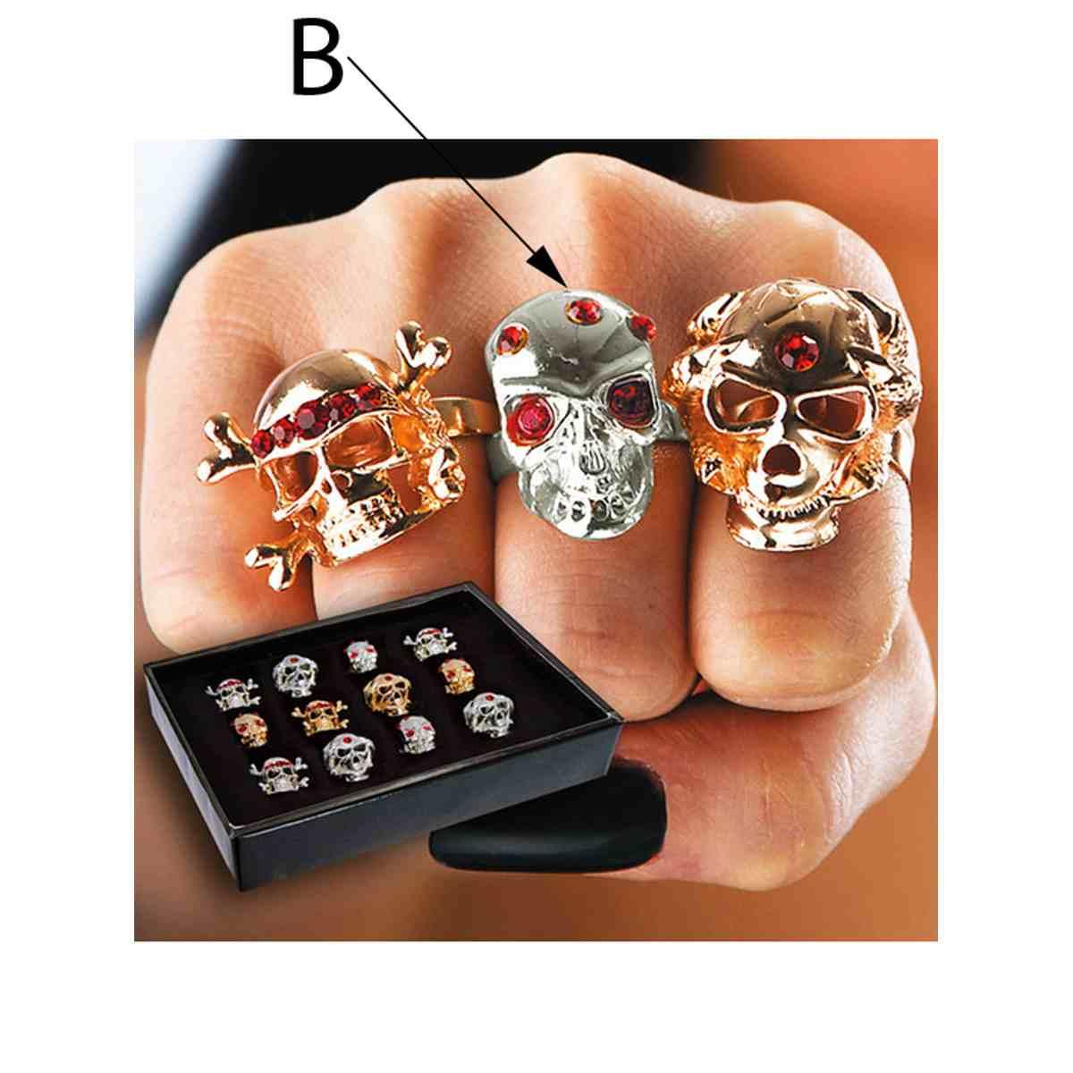 Anello Pirata con Teschio Metallo 3 Modelli |Carnival Toys