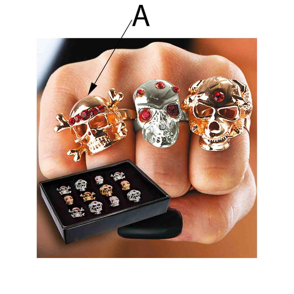 Anello Pirata con Teschio Metallo 3 Modelli |Carnival Toys