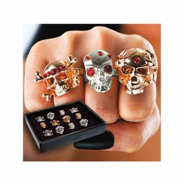 Anello Pirata con Teschio Metallo 3 Modelli |Carnival Toys