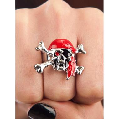 Anello Pirata con Teschio Metallo |Carnival Toys
