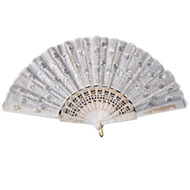 Ventaglio Tessuto Pizzo Bianco |Carnival Toys
