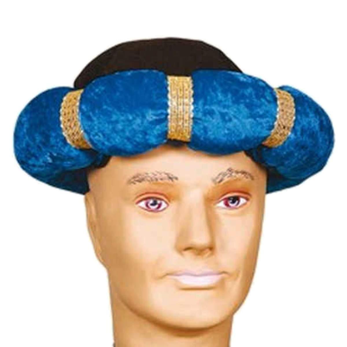 Cappello Arabo Turbante Tessuto Nero Blu |Carnival Toys