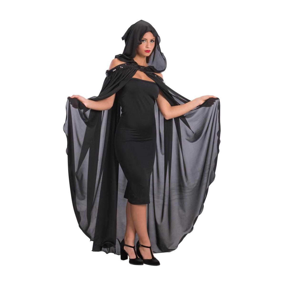 Mantello cm.130 Nero con Cappuccio |Carnival Toys