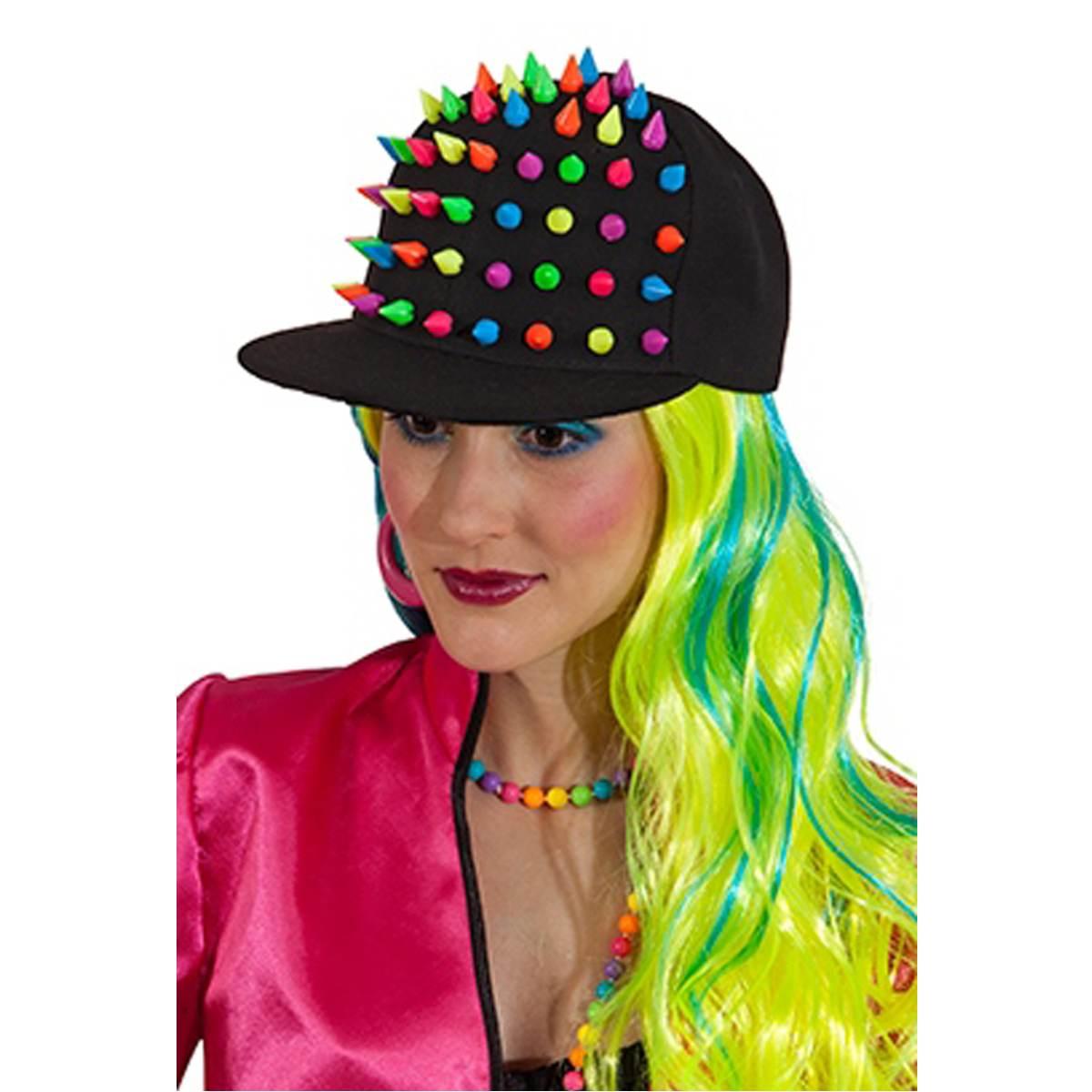 Cappello Neon con Visiera e Borchie Multicolor |Orlob