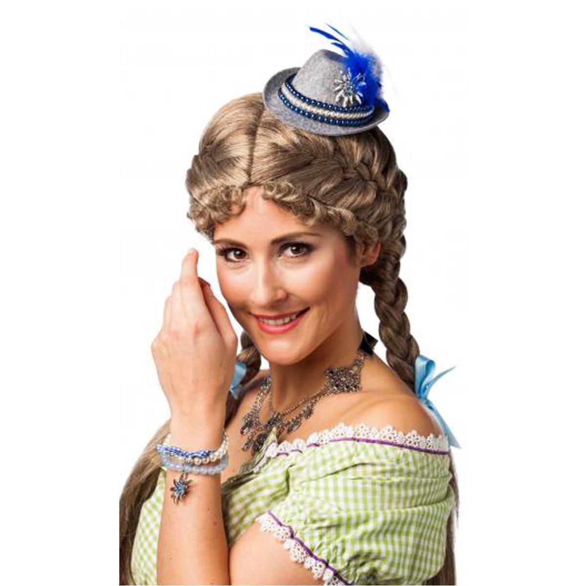 Cappello Mini Bavarese Tirolese Grigio e Blu |Orlob