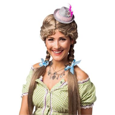 Cappello Mini Bavarese Tirolese Grigio e Rosa |Orlob