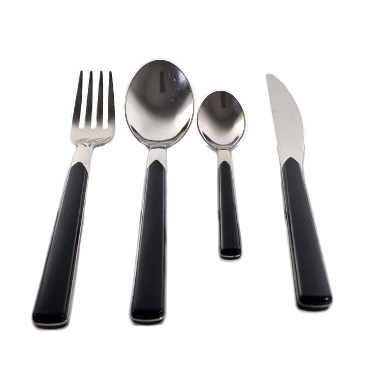 Posate Tavola Inox Set pz.24 Eme Fast Nere | Eme