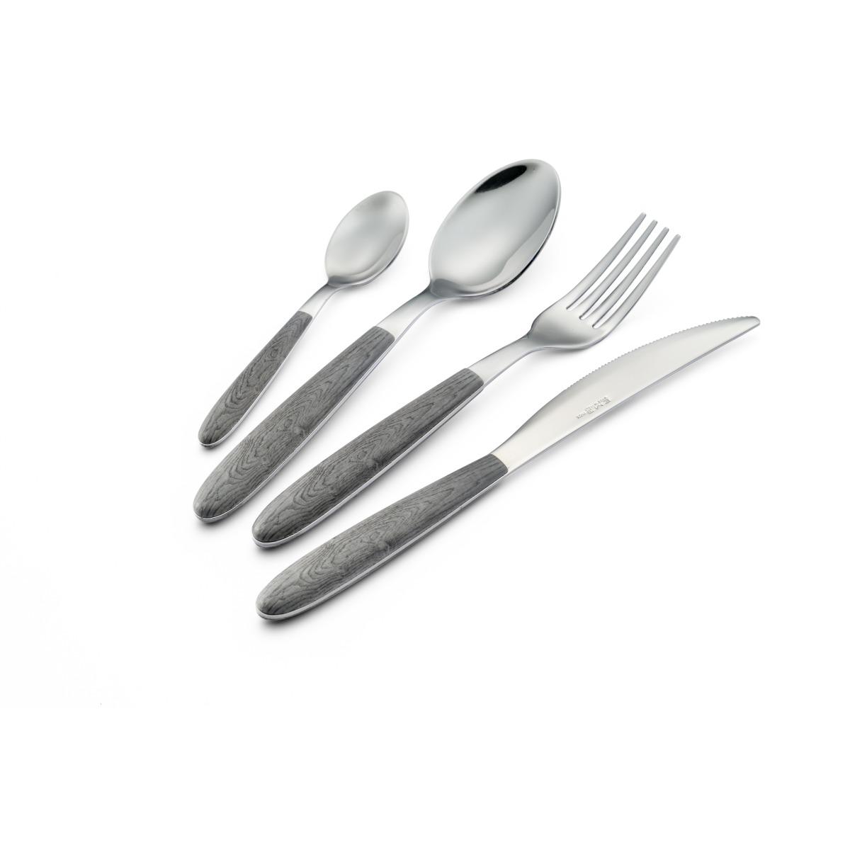 Posate Tavola Inox Set pz.24 Eme Vero Olmo Grigio | Eme