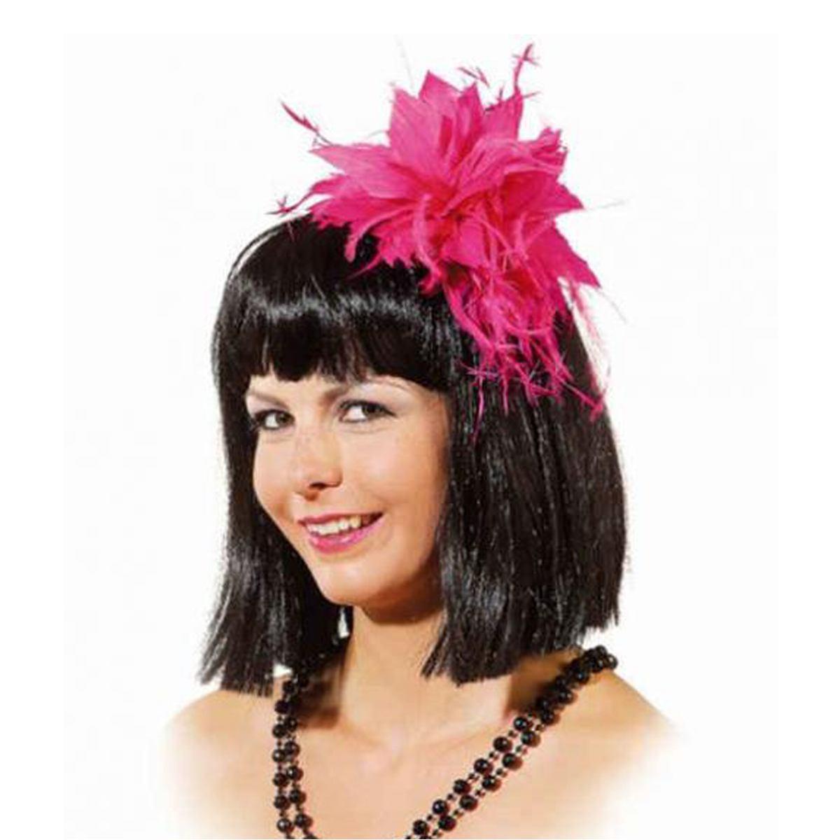 Cerchietto con Fiore Piume Fucsia |Orlob