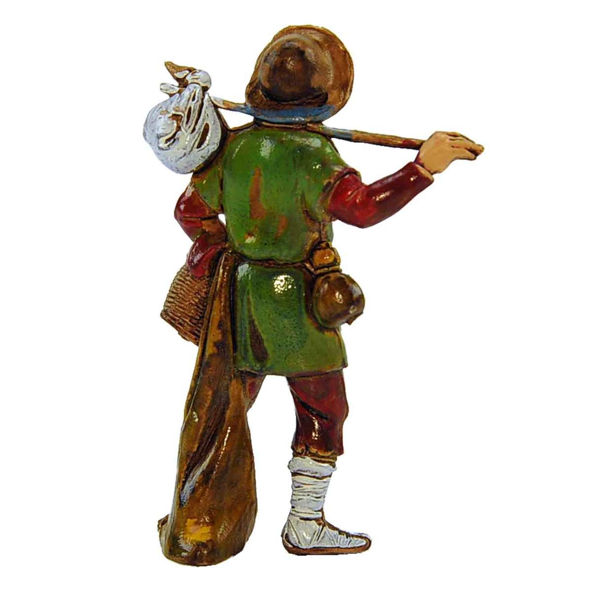 Statua cm.8 Viandante con Bastone e Fagotto | Moranduzzo