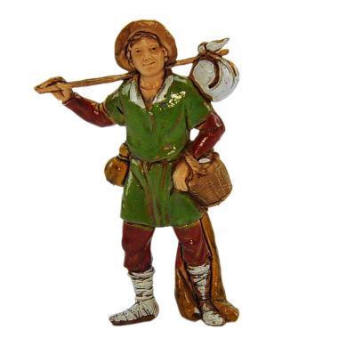 Statua cm.8 Viandante con Bastone e Fagotto | Moranduzzo