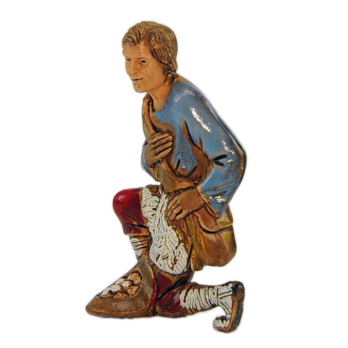 Statua cm.8 Pastore Inginocchiato con Uova | Moranduzzo