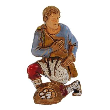 Statua cm.8 Pastore Inginocchiato con Uova | Moranduzzo