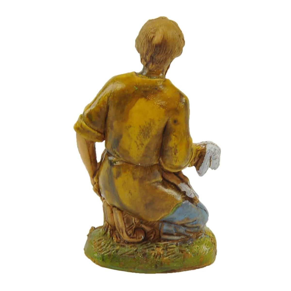 Statua cm.10 Pastore Inginocchio con Pecora | Moranduzzo