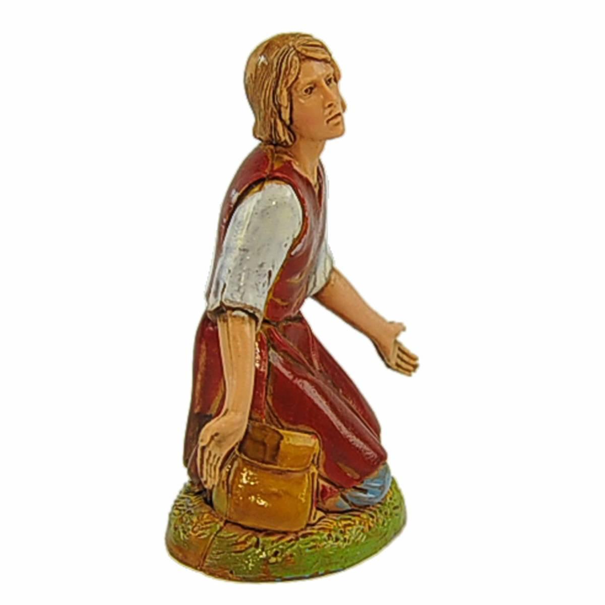 Statua cm.10 Pastore Inginocchiato con Braccia Aperte | Moranduzzo