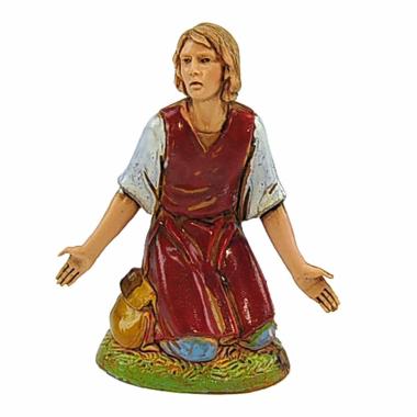 Statua cm.10 Pastore Inginocchiato con Braccia Aperte | Moranduzzo