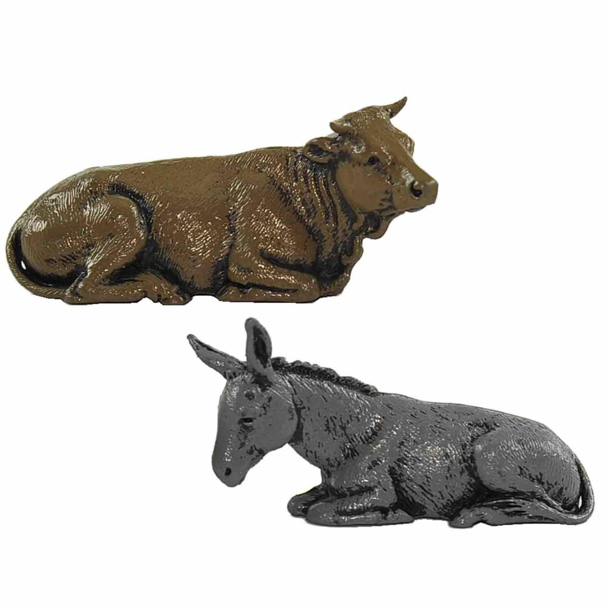 Statua cm.6,5 Gloria con Bue e Asinello Set. pz.3 | Moranduzzo