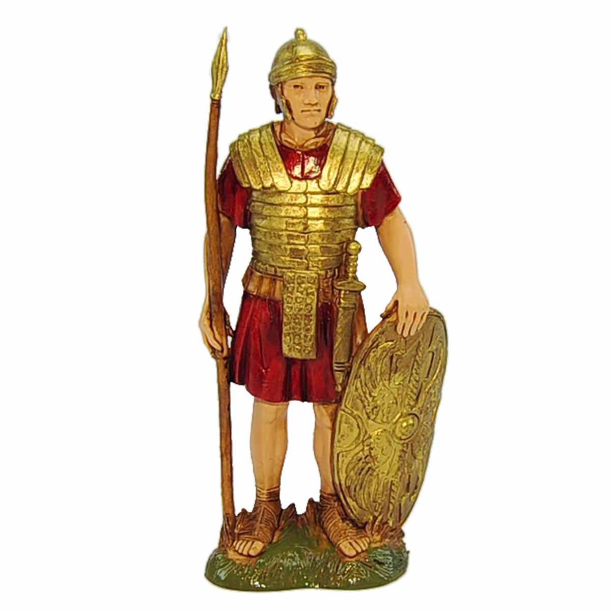 Statua cm.12 Soldato Romano con Picca e Scudo |Moranduzzo