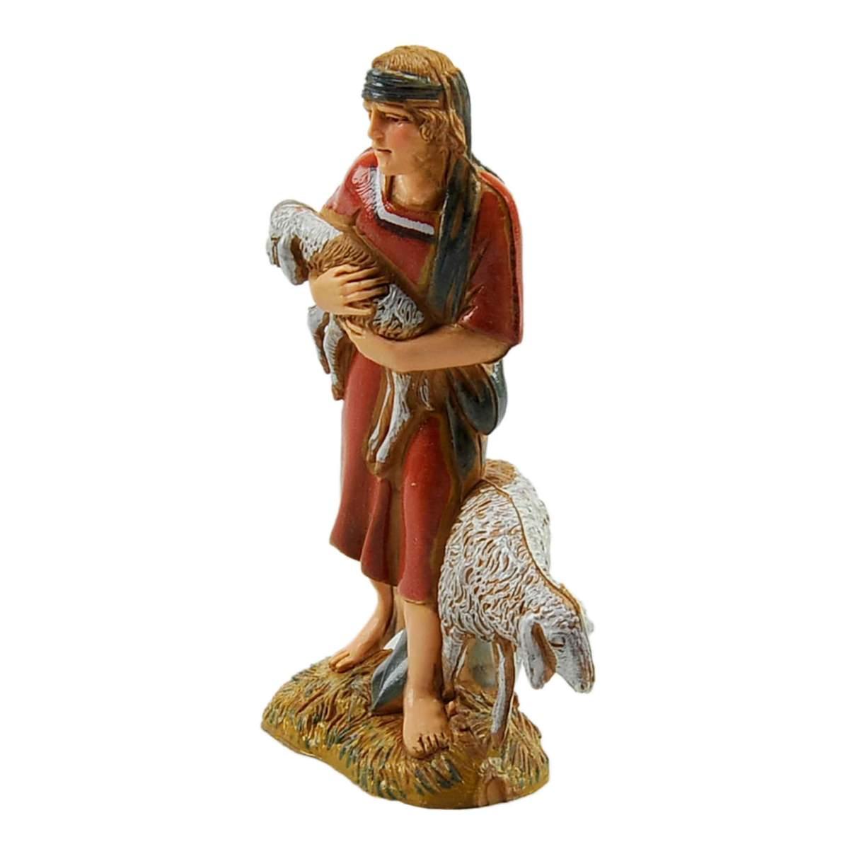 Statua cm.10 Buon Pastore con Pecora e Agnello |Moranduzzo