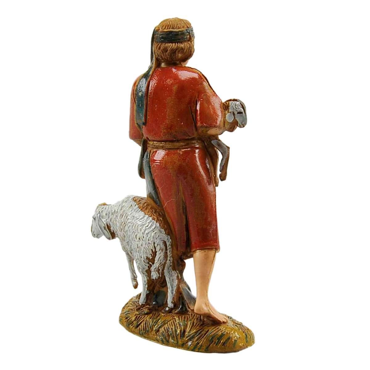 Statua cm.10 Buon Pastore con Pecora e Agnello |Moranduzzo