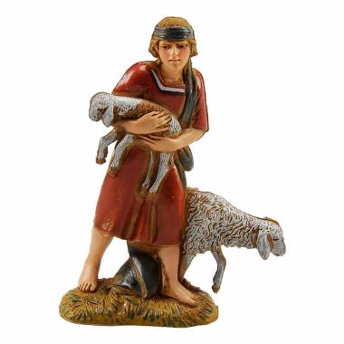 Statua cm.10 Buon Pastore con Pecora e Agnello |Moranduzzo