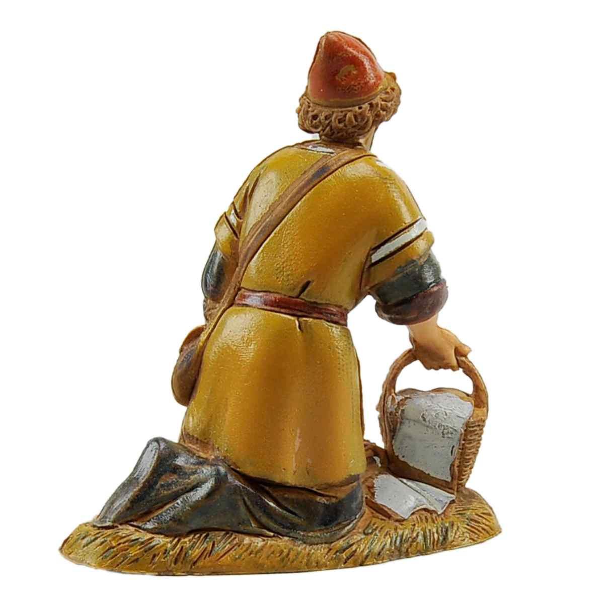 Statua cm.10 Pastore Inginocchiato con Secchio e Pecora | Moranduzzo