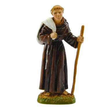 Statua cm.10 Monaco con Bastone e Sacco |Moranduzzo