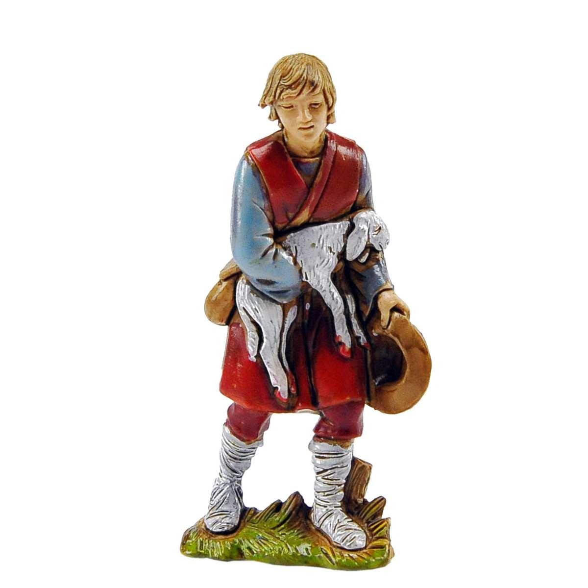 Statua cm.8 Pastore con Cappello e Agnello | Moranduzzo