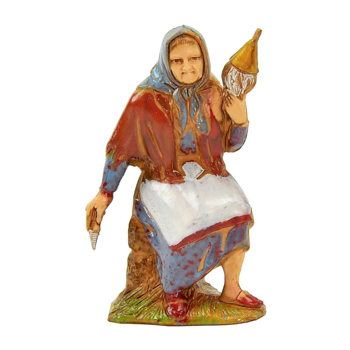Statua cm.8 Donna Filatrice Seduta | Moranduzzo