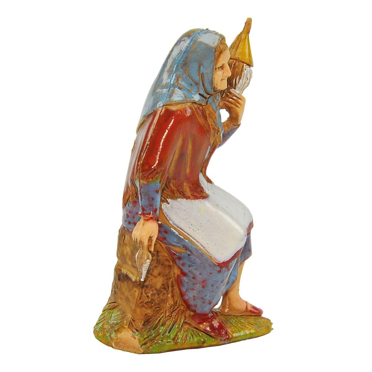 Statua cm.8 Donna Filatrice Seduta | Moranduzzo