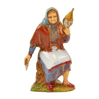 Statua cm.8 Donna Filatrice Seduta | Moranduzzo