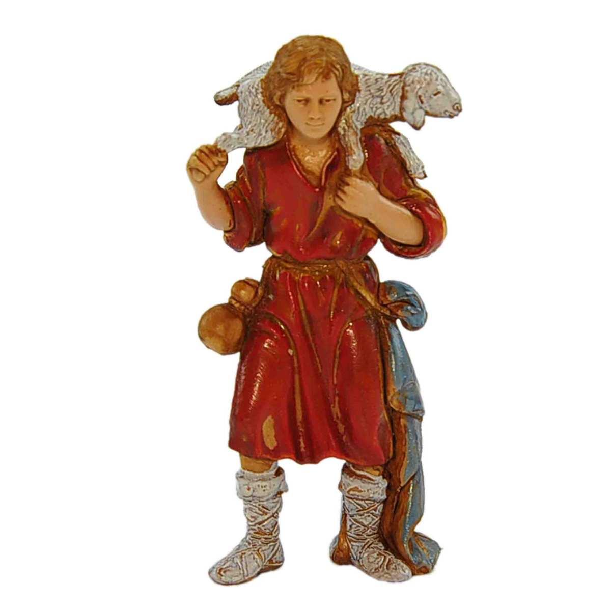 Statua cm.8 Pastore con Pecora in Spalla |Moranduzzo