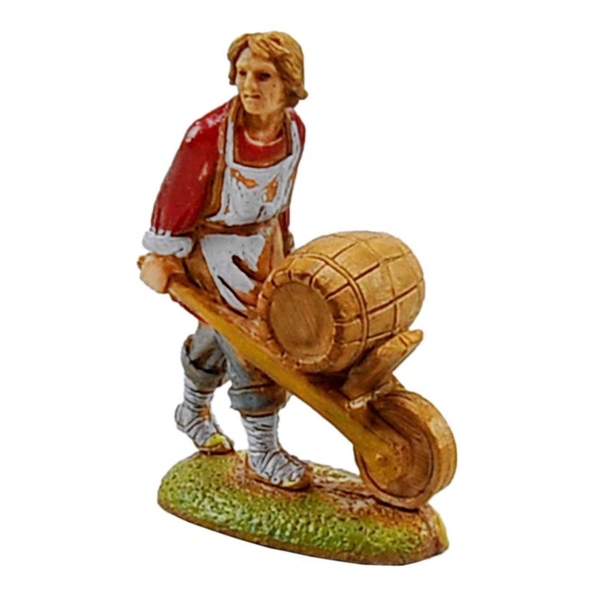 Statua cm.6 Uomo con Botte e Cariola | Moranduzzo