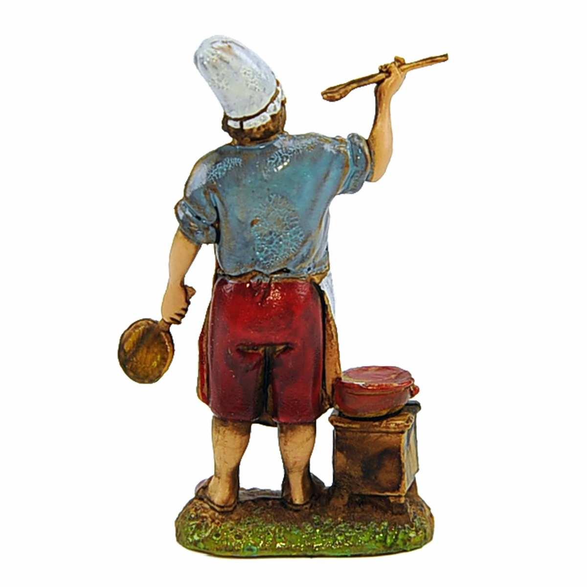 Statua cm.6 Cuoco con Pentola e Braciere | Moranduzzo