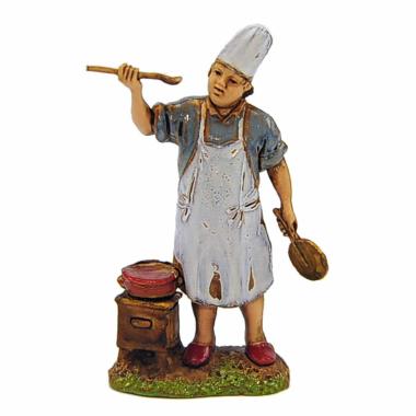 Statua cm.6 Cuoco con Pentola e Braciere | Moranduzzo