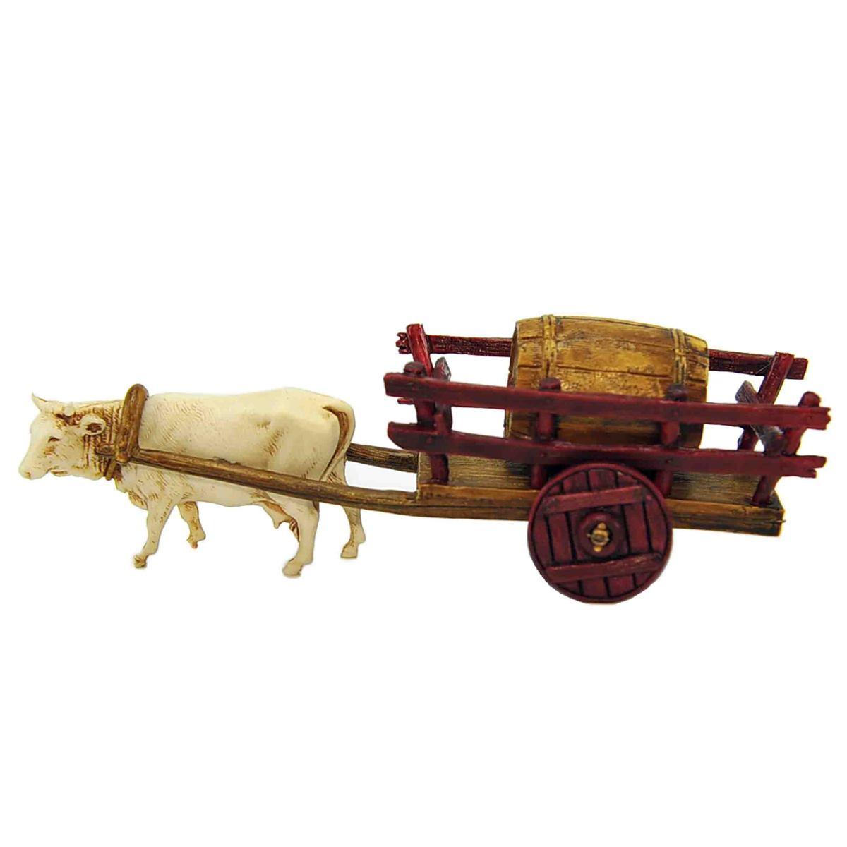 Statua cm.6 Carro con Bue e Botte | Moranduzzo