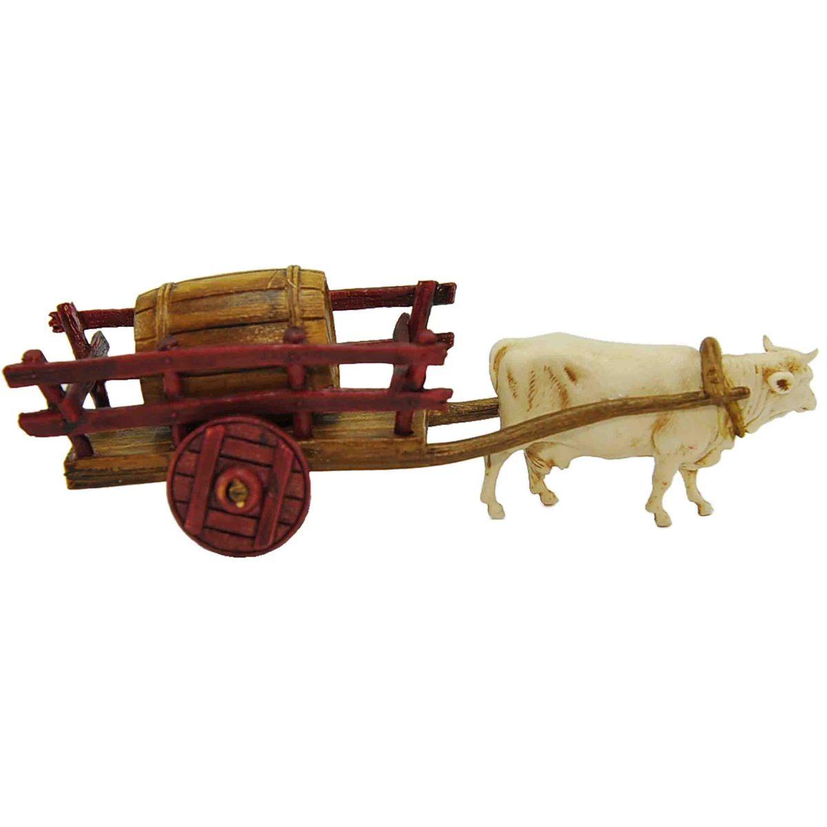 Statua cm.6 Carro con Bue e Botte | Moranduzzo