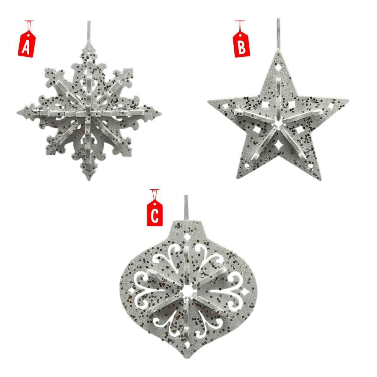 Decorazione Natalizia Stella Fiocco Neve Sfera 3D in Eva |M2 Store