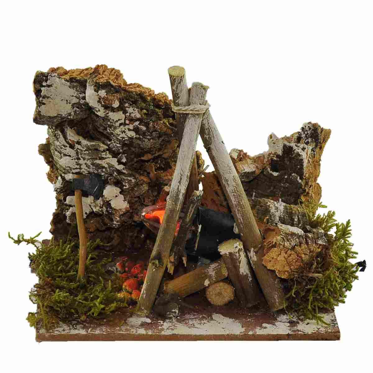 Fuoco Elettrico Effetto Fiamma Treppiedi cm.15x10xH12 | Moranduzzo