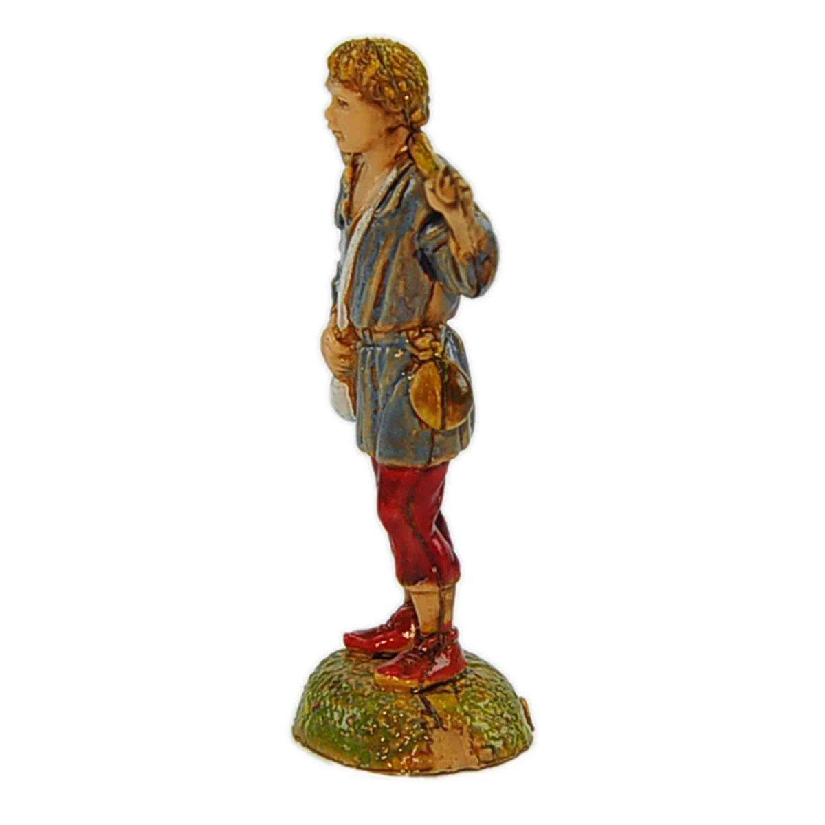Statua presepe 6 cm pastore con zappa in spalla